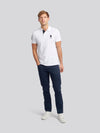 Mens Player 3 Pique Polo Shirt w białym/ciemnym szafirowym granatowym DHM