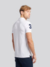 Mens Player 3 Pique Polo Shirt w białym/ciemnym szafirowym granatowym DHM