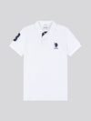 Mens Player 3 Pique Polo Shirt w białym/ciemnym szafirowym granatowym DHM