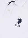 Mens Player 3 Pique Polo Shirt w białym/ciemnym szafirowym granatowym DHM