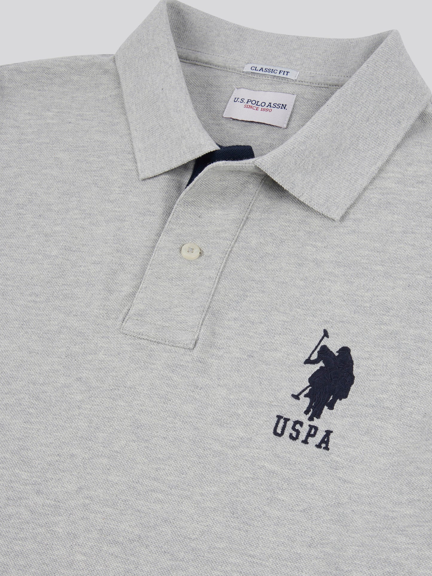 Mens Player 3 Pique Polo Shirt w środkowej szarej margle