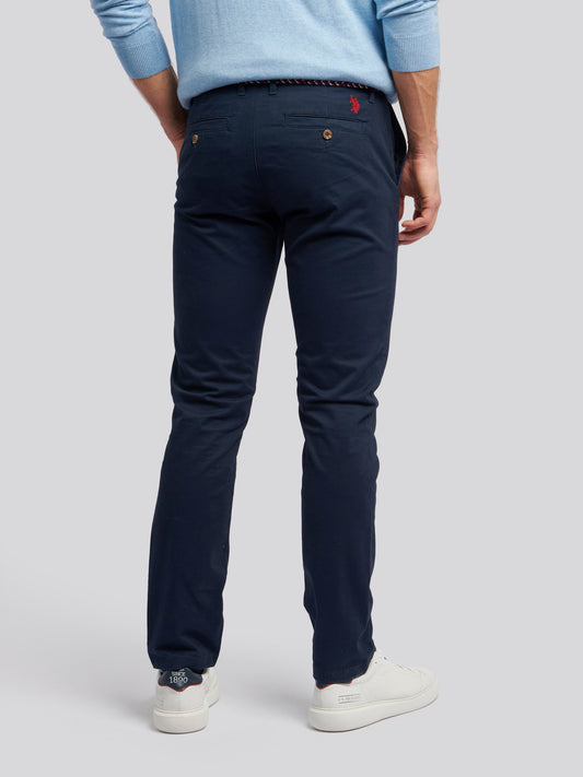 Mess Classic Chinos w ciemnym szafirowym granatowym/haute Red DHM