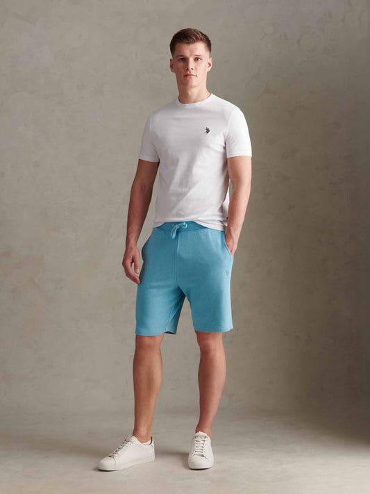Mens Double Horsemen Sweat Shorts Air Blue