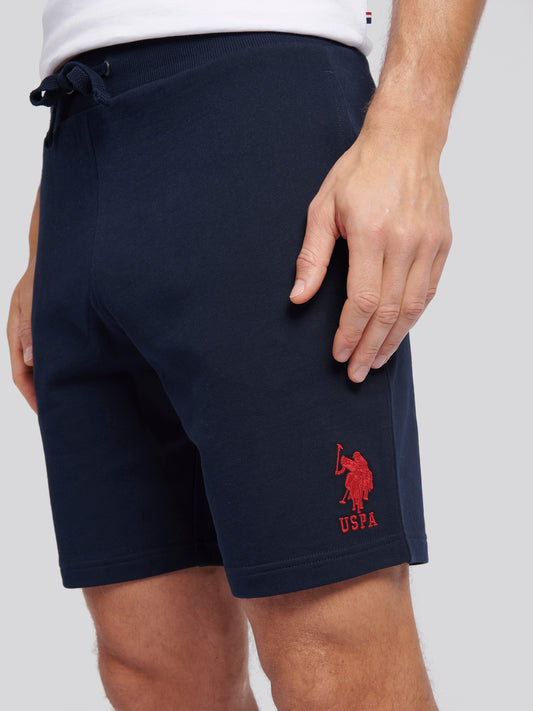 Mens Player 3 Sweat Shorts in Dark Sapphire Navy / Haute Red DHM