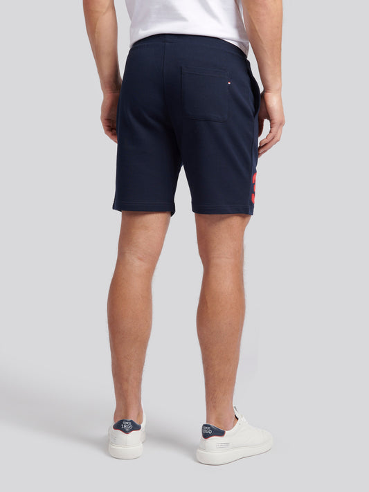 Mens Player 3 Sweat Shorts in Dark Sapphire Navy / Haute Red DHM