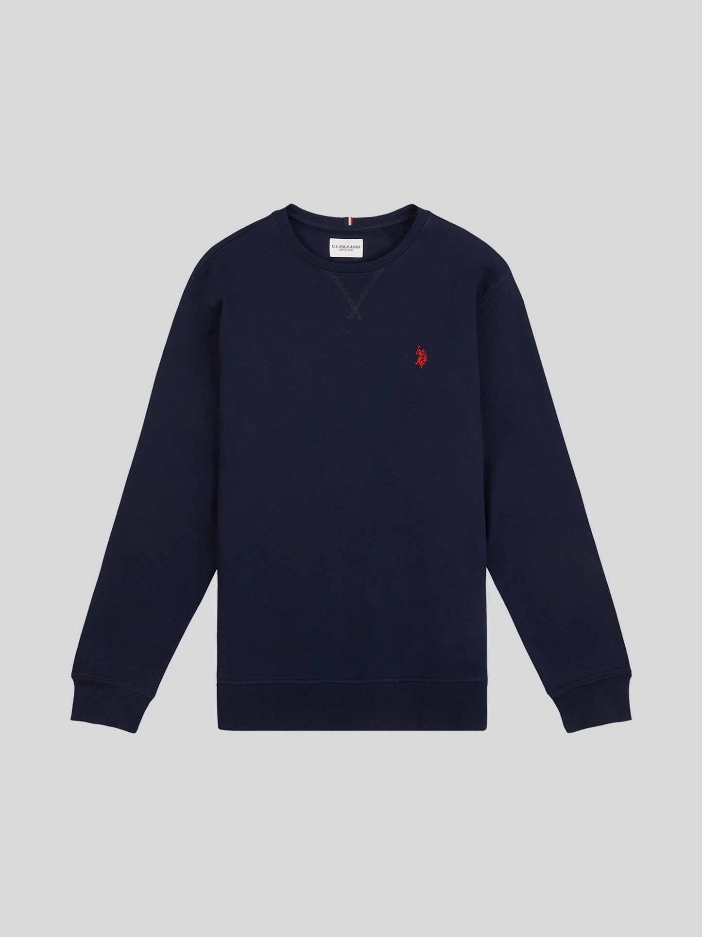 Mens Double Horsemen Sweatshirt in Dark Sapphire Navy / Haute Red DHM