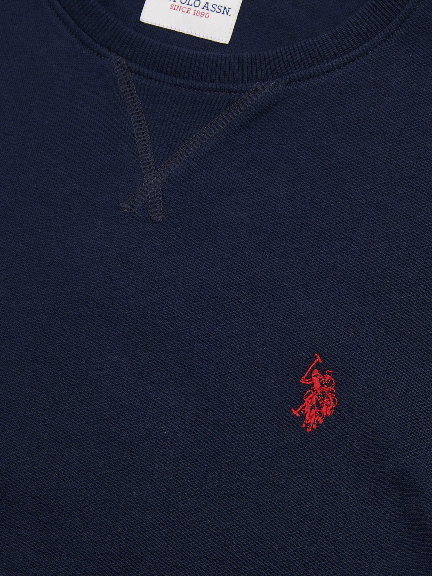 Mens Double Horsemen Sweatshirt in Dark Sapphire Navy / Haute Red DHM