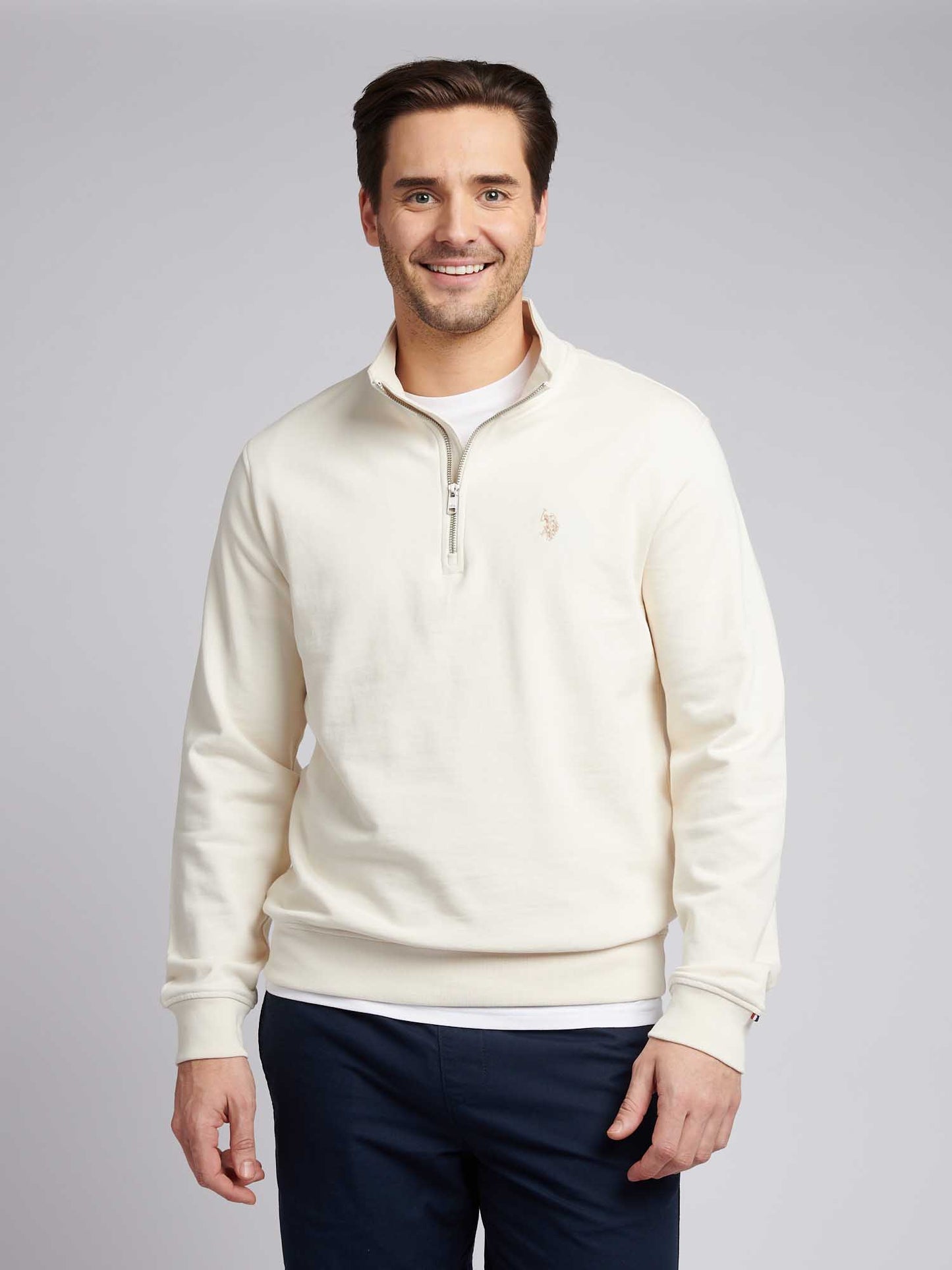 Męskie bluza z suwakiem 1/4 w Whisper White