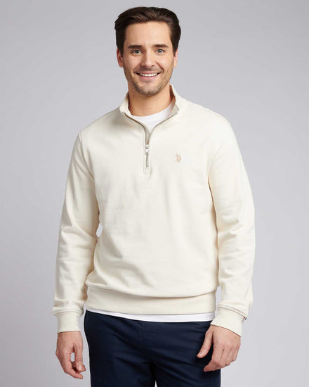 Męskie bluza z suwakiem 1/4 w Whisper White