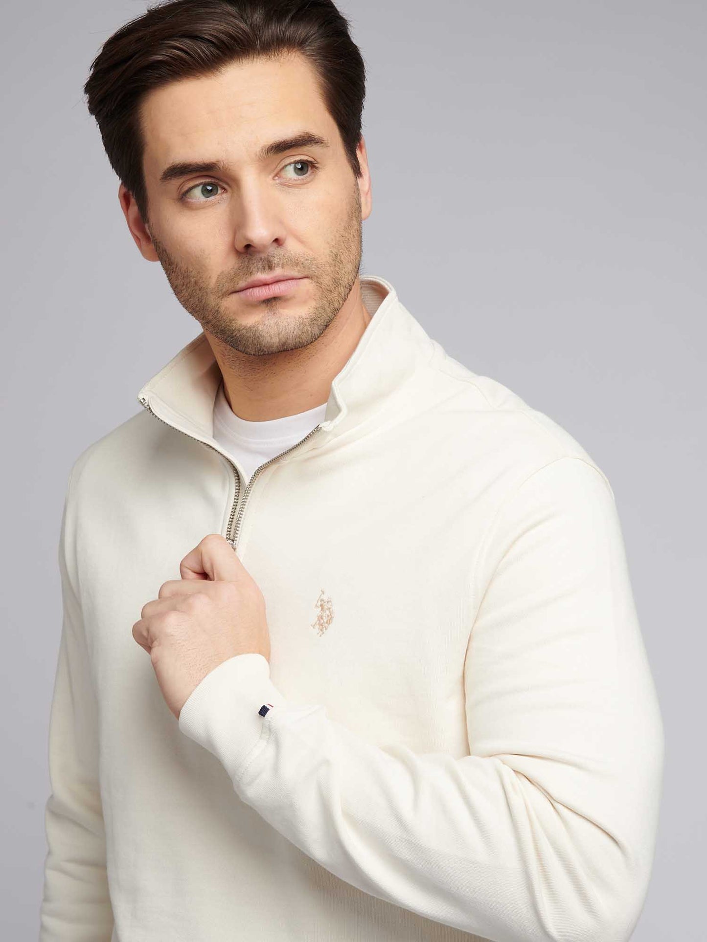 Męskie bluza z suwakiem 1/4 w Whisper White