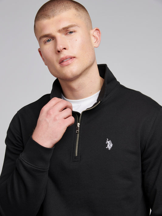 Męskie 1/4 bluza z suwakiem w czarnym jasnym białym DHM