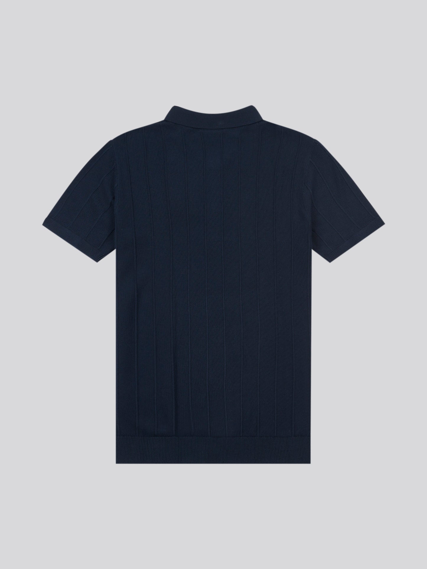 Mens Zip Knit  Polo Shirt Dark Sapphire Navy / Moonlight Blue DHM