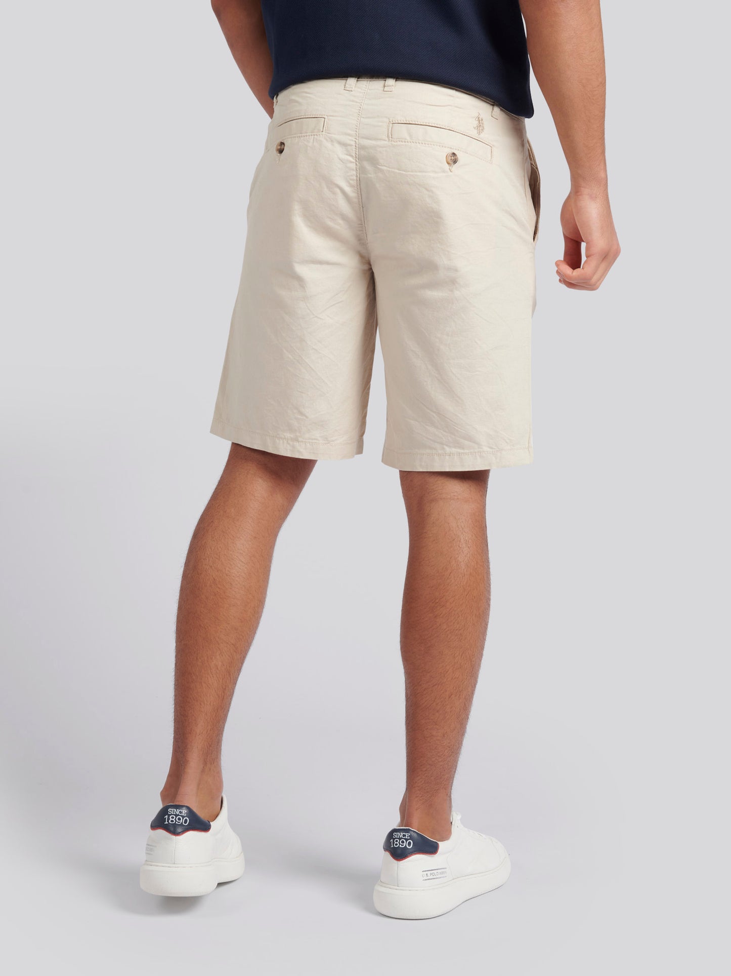 Mens Linen Blend Chino Shorts w dębu francuskim