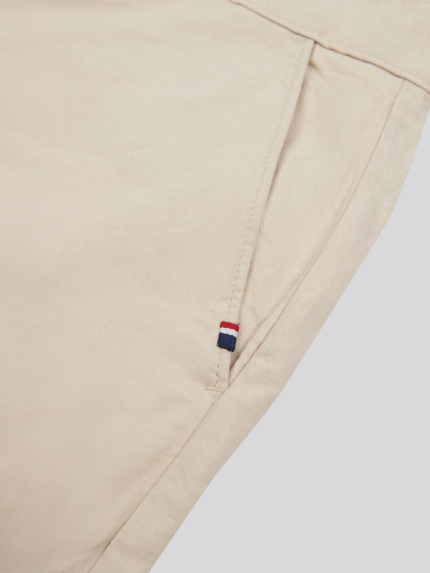 Mens Linen Blend Chino Shorts w dębu francuskim