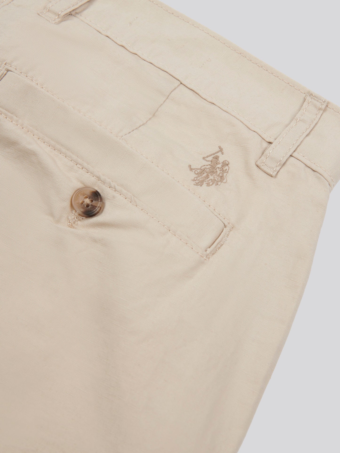 Mens Linen Blend Chino Shorts w dębu francuskim