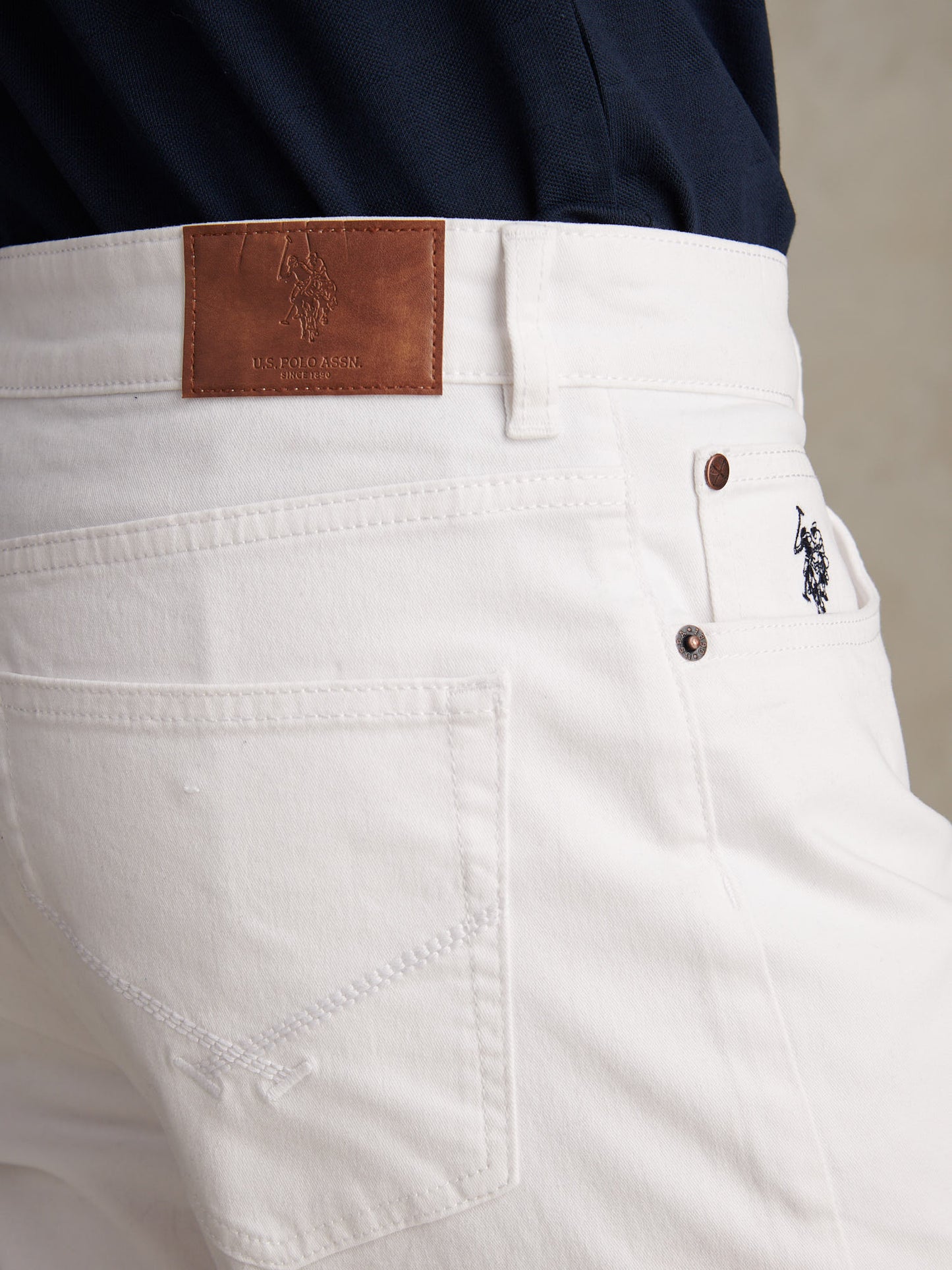 Mens Core 5 Pocket Trousers Bright White