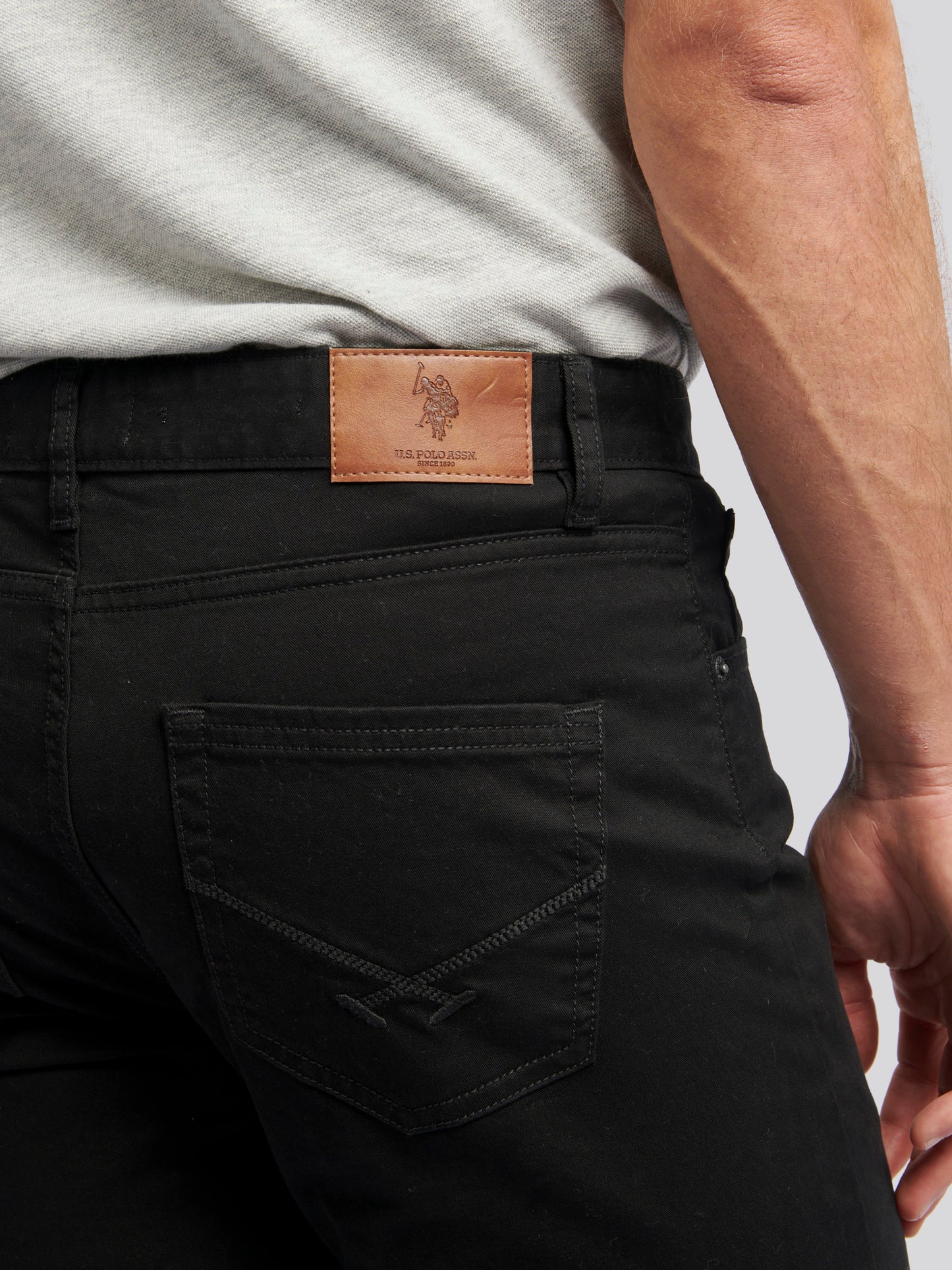 Mens Core 5 Pocket Trouser in Black Bright White DHM