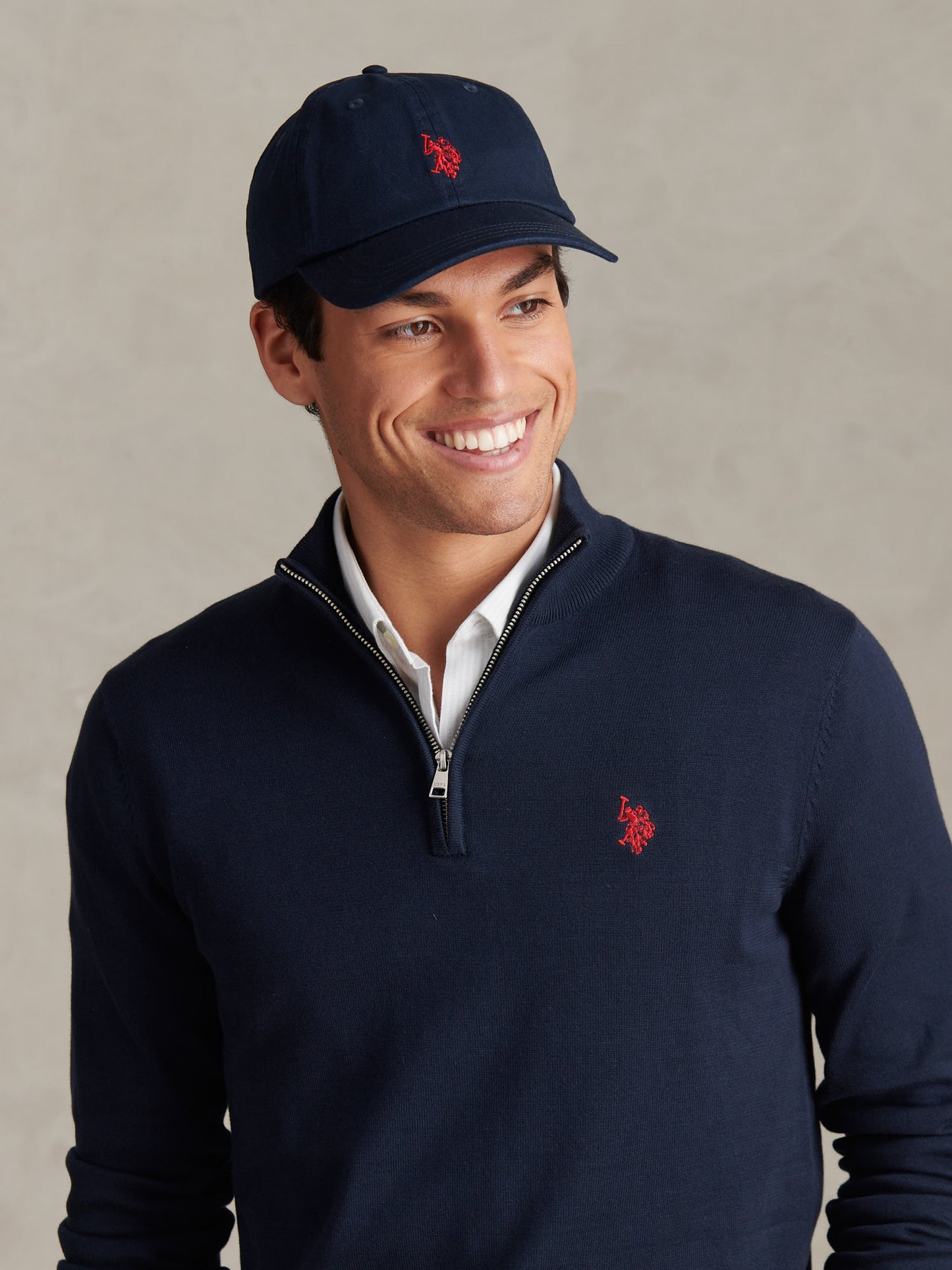 MENS MAY Casual Cap in Dark Sapphire Navy/Haute Red DHM