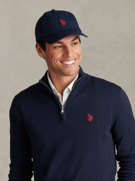 MENS MAY Casual Cap in Dark Sapphire Navy/Haute Red DHM
