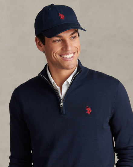 MENS MAY Casual Cap in Dark Sapphire Navy/Haute Red DHM