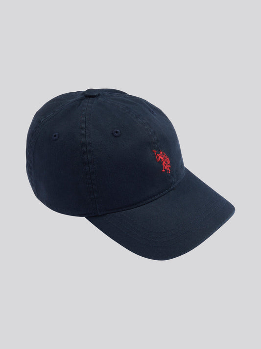 MENS MAY Casual Cap in Dark Sapphire Navy/Haute Red DHM