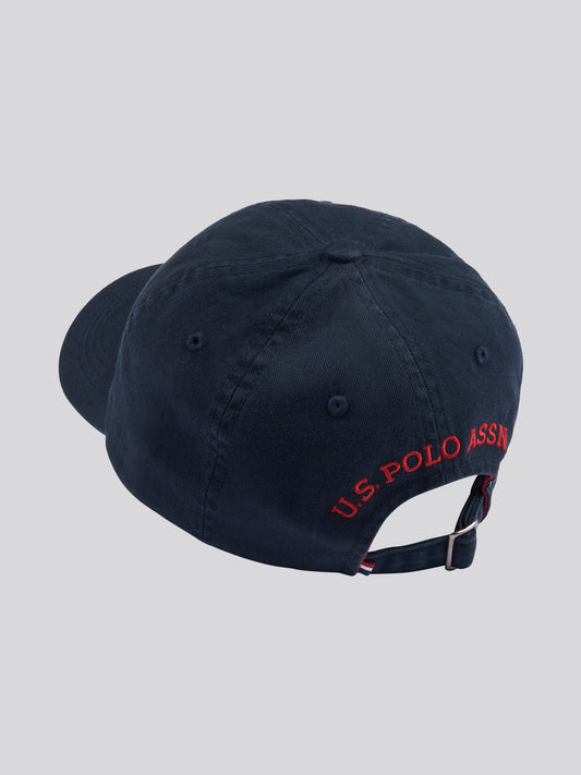 MENS MAY Casual Cap in Dark Sapphire Navy/Haute Red DHM