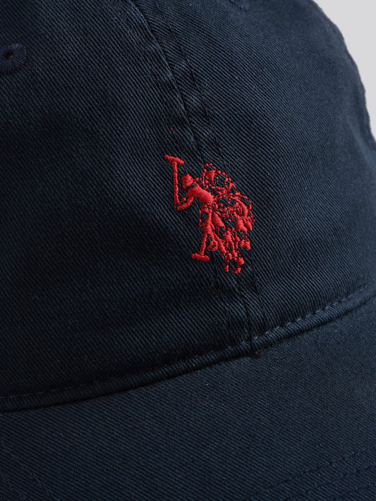 MENS MAY Casual Cap in Dark Sapphire Navy/Haute Red DHM