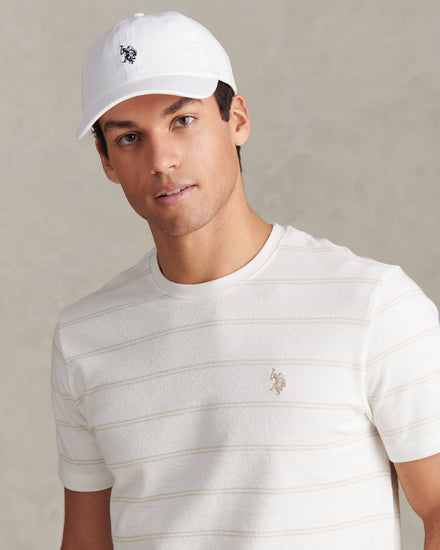 MENS MAY Casual Cap in White/Dark Sapphire granatowy DHM