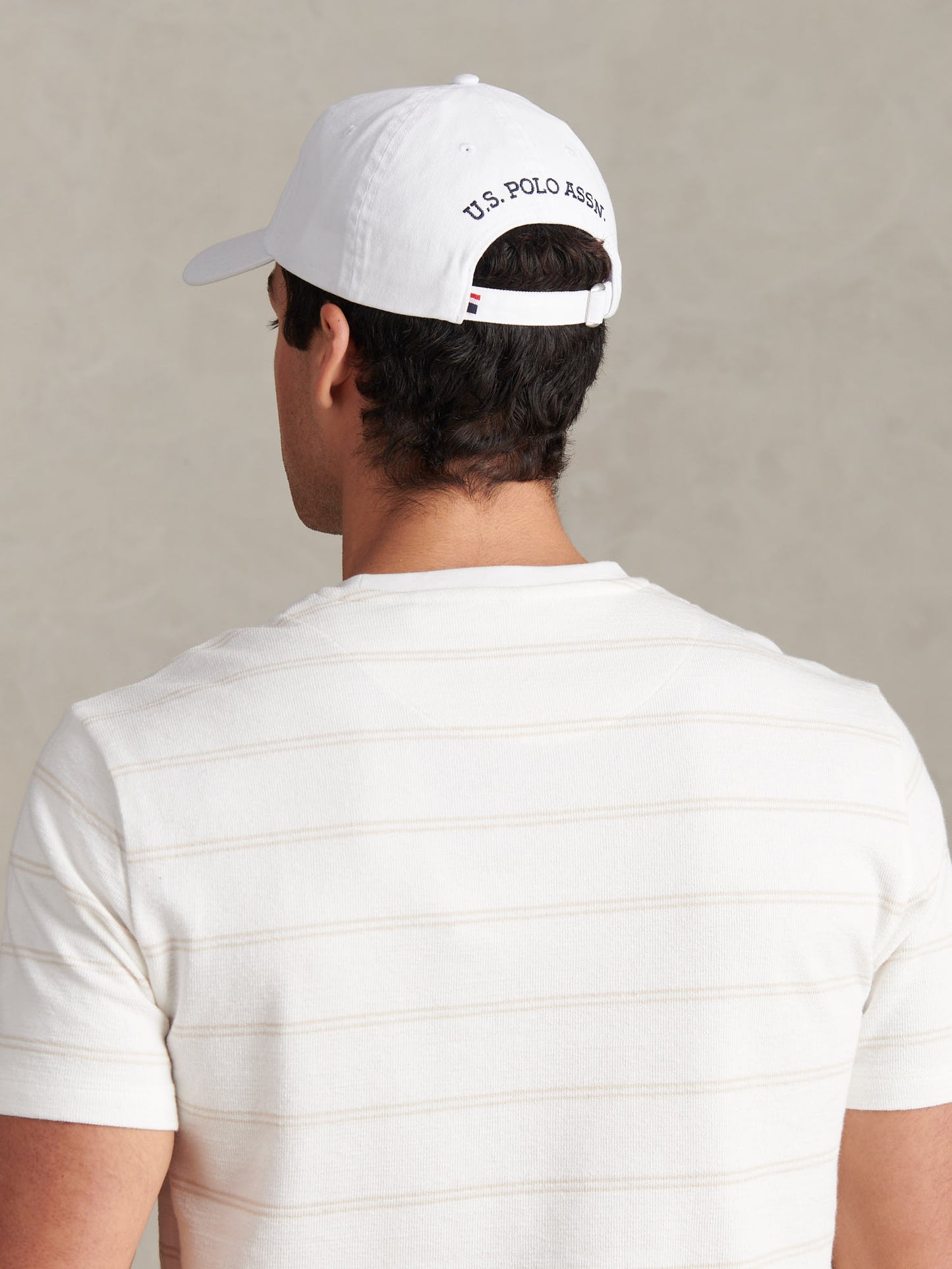 MENS MAY Casual Cap in White/Dark Sapphire granatowy DHM
