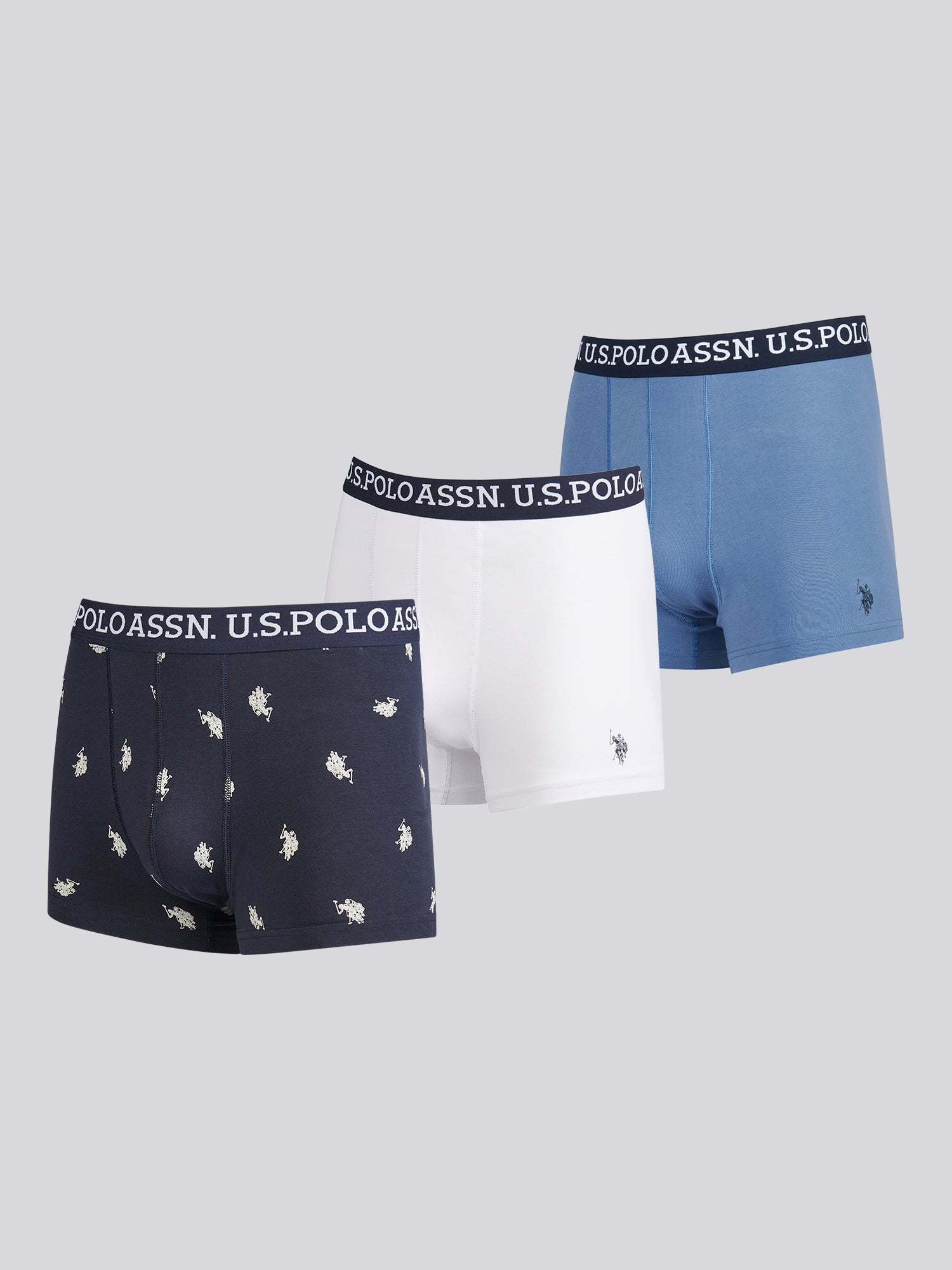 Mens 3 Pack USPA Trunk in Blue Horizon – U.S. Polo Assn. Poland