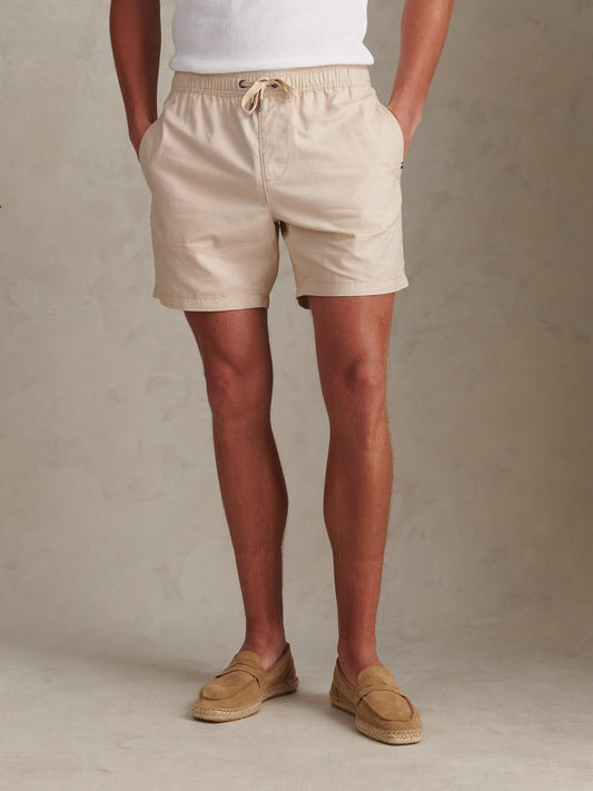 Mens Linen Blend Deck Shorts French Oak