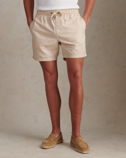 Mens Linen Blend Deck Shorts French Oak
