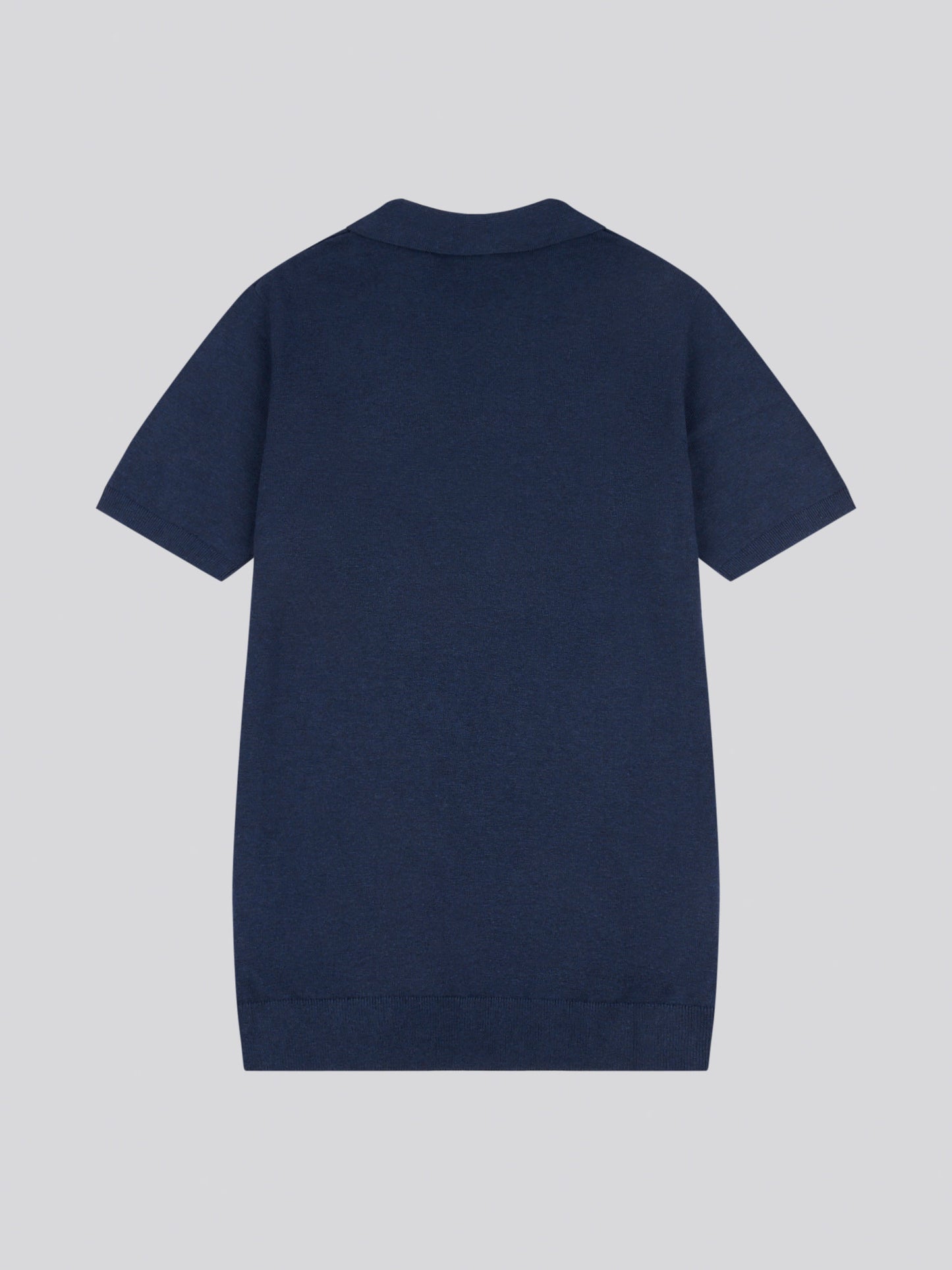 Mens Combed Cotton Revere Polo Shirt in Denim Blue Marl / Multicoloured DHM