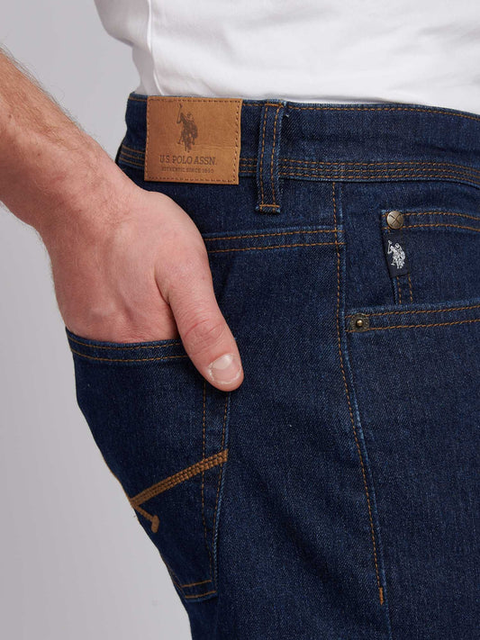 Mens Classic Fit Jean w płukaniu płukania