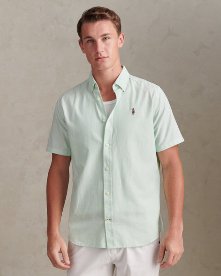 Mens  Short Sleeve Oxford Shirt in Bay