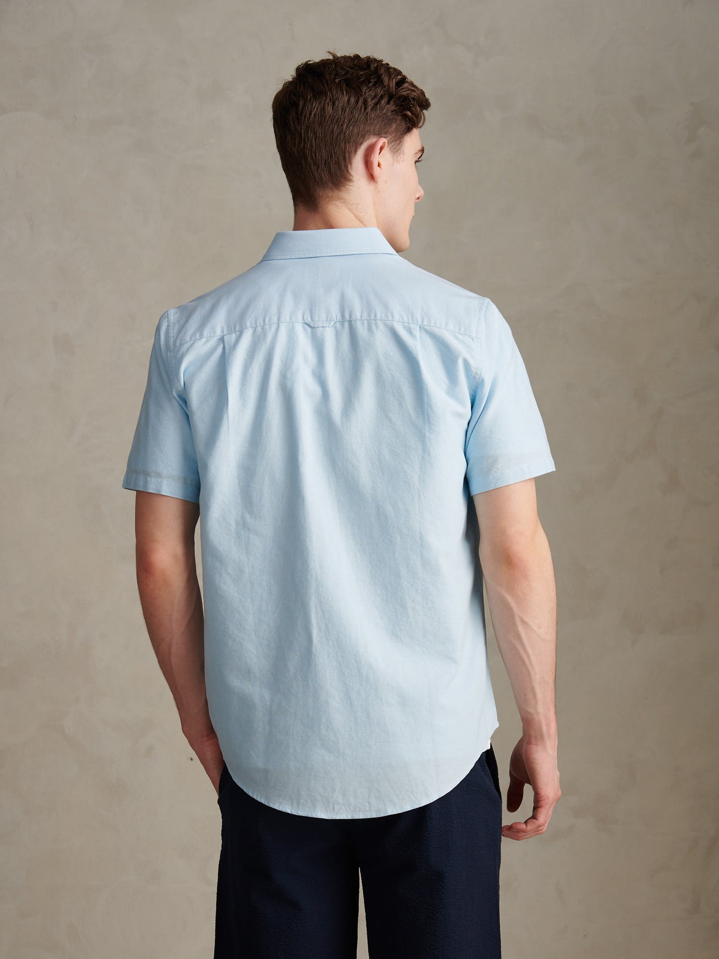 Mens  Short Sleeve Oxford Shirt in Ice Blue