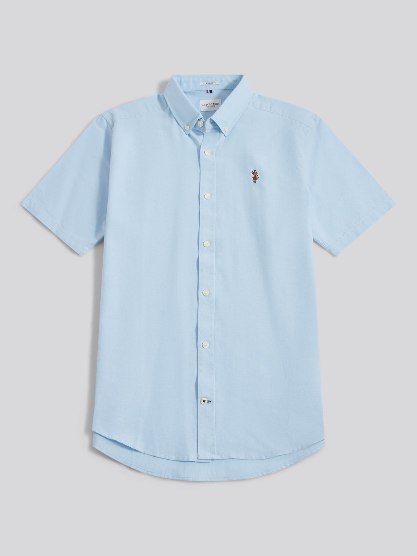 Mens  Short Sleeve Oxford Shirt in Ice Blue