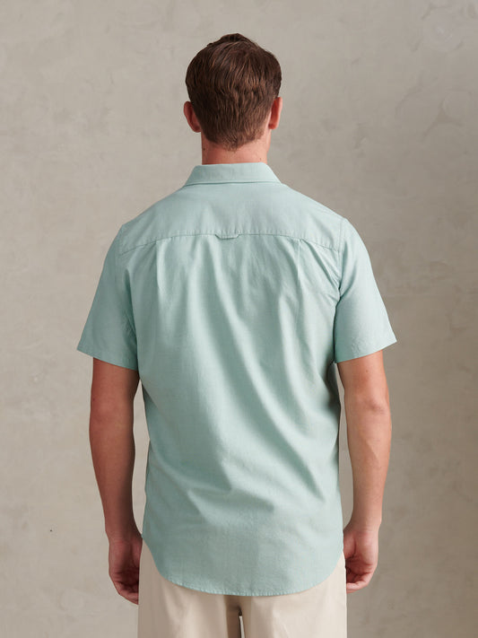 Mens  Short Sleeve Oxford Shirt in Aquifer