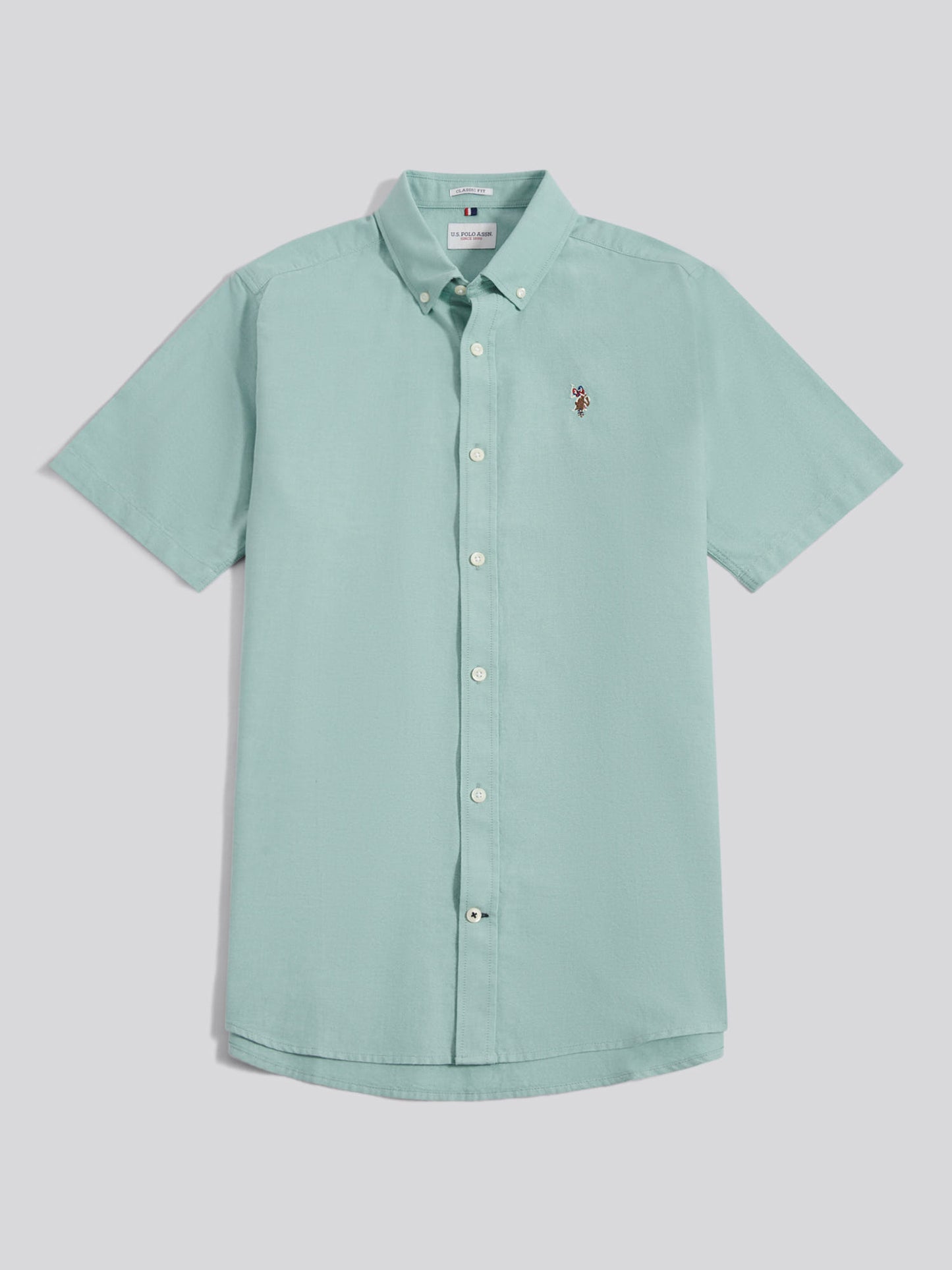 Mens  Short Sleeve Oxford Shirt in Aquifer