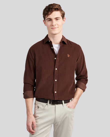 Mens Cord Shirt Chocolate Martini