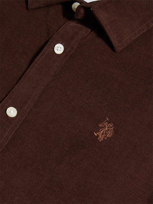 Mens Cord Shirt in Chocolate Martini