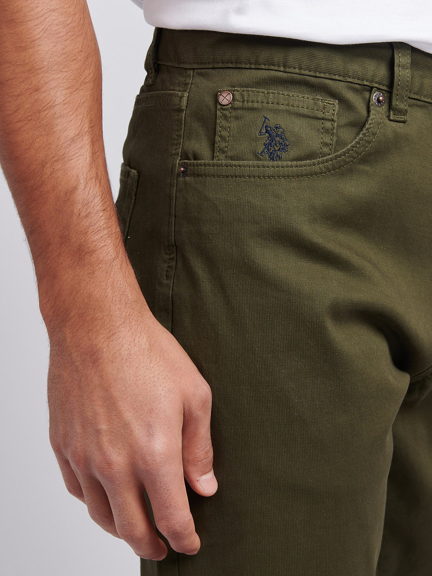 Męskie bedford Cord 5 Kieszonkowe spodnie w leśnej nocy