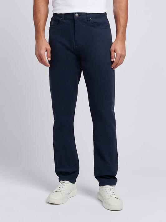 Mens Bedford Cord 5 Pocket Trouser in Dark Sapphire Navy
