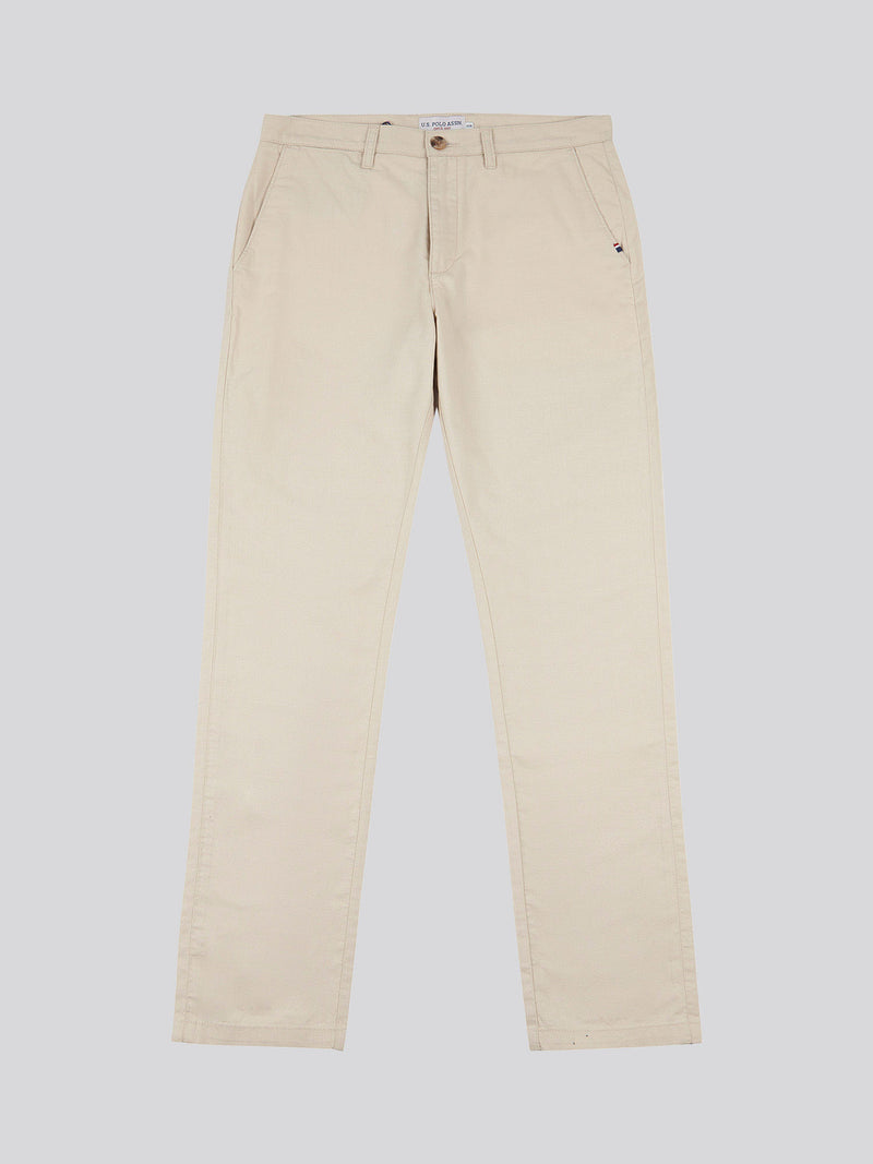 Mens Linen Blend Chino we francuskim dębu