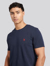 Men-Check Tekstura T-shirt w ciemnym szafirowym granatowym/haute czerwony DHM