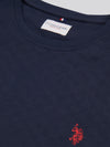 Men-Check Tekstura T-shirt w ciemnym szafirowym granatowym/haute czerwony DHM