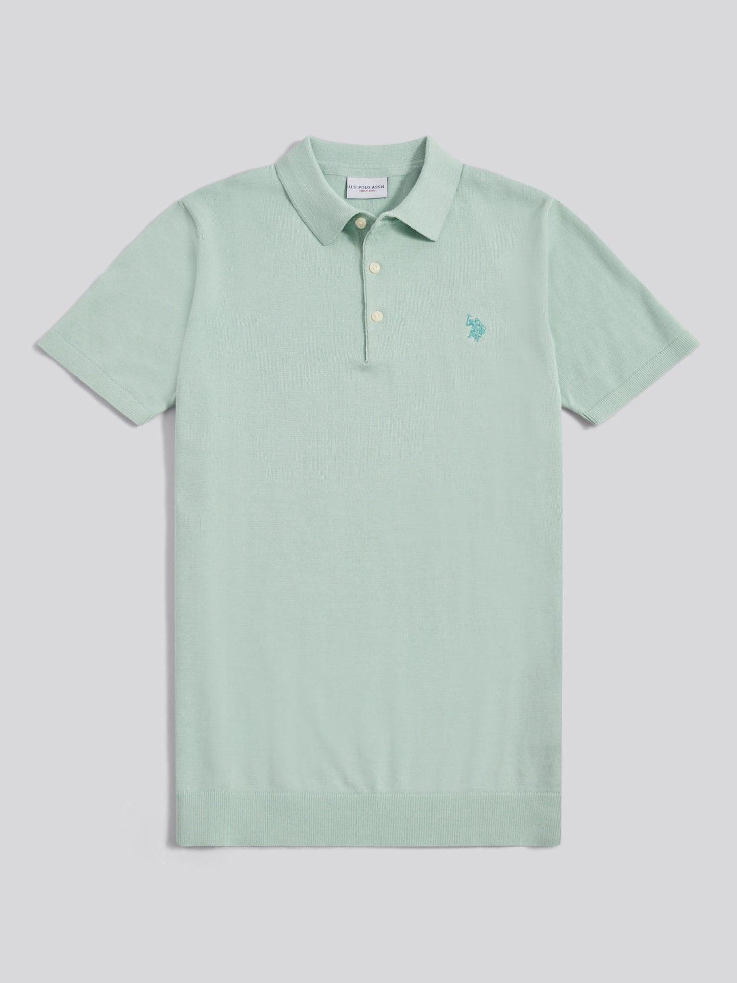 Mens Combed Cotton Polo Shirt in Aqua Foam