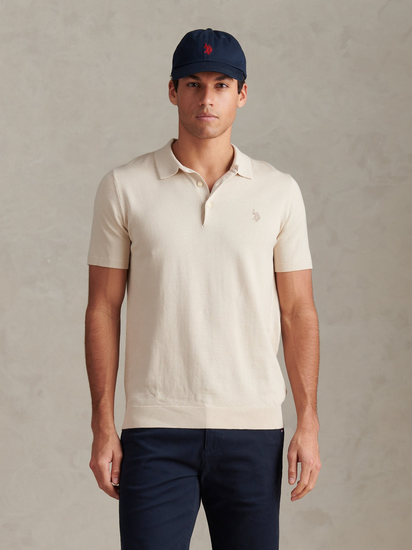 Mens Combed Cotton Polo Shirt in Beige