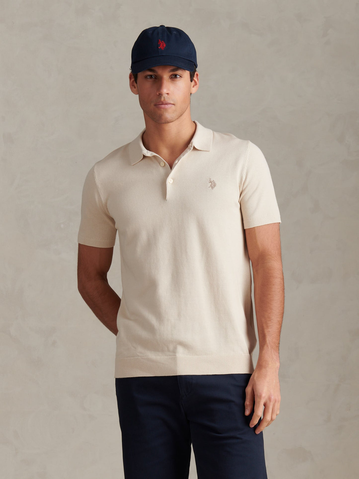 Mens Combed Cotton Polo Shirt in Beige