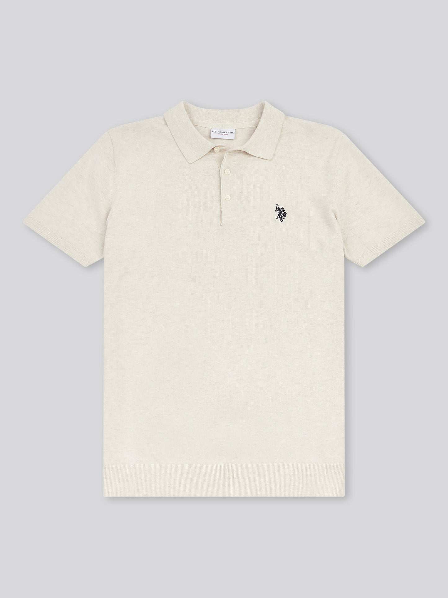 Mens Combed Cotton Polo Shirt in Birch Marl